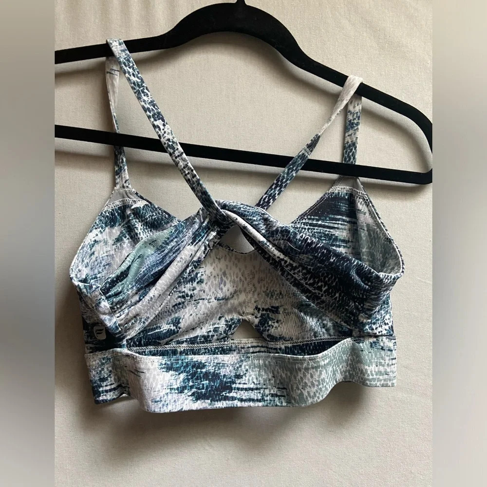 Fabletics Kenzie Fossil Print Keyhole Sports Bra S